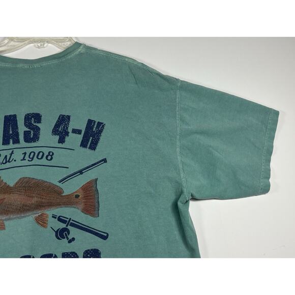 Vintage Texas 4-H Outdoors T-Shirt - Size XL - Green Clover Fishing Design - Picture 16 of 16